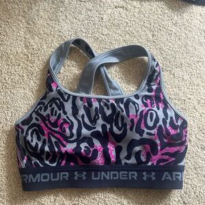 Under Armour Women's Gray and Pink Sports Bra